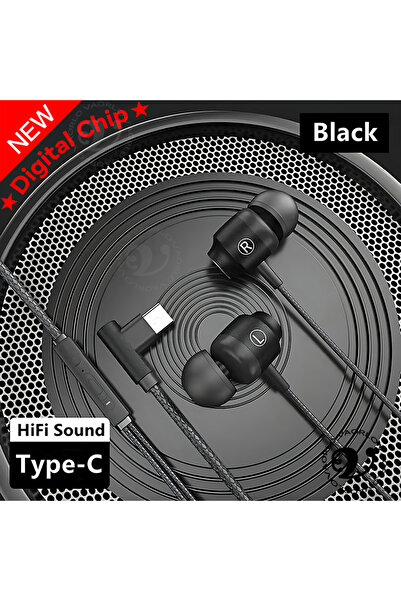 Choice سماعات أذن للألعاب، سوداء اللون، من النوع C، بتقنية 9D HIFI، صوت جهير ...