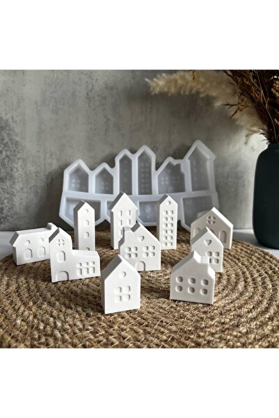 Choice ١٠ قوالب سيليكون على شكل منازل صغيرة - قوالب جبس وراتنج على الطراز الا...