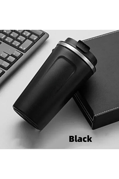 Choice كوب قهوة أسود من الفولاذ المقاوم للصدأ، سعة 380/510 مل، قطعة واحدة، لل...