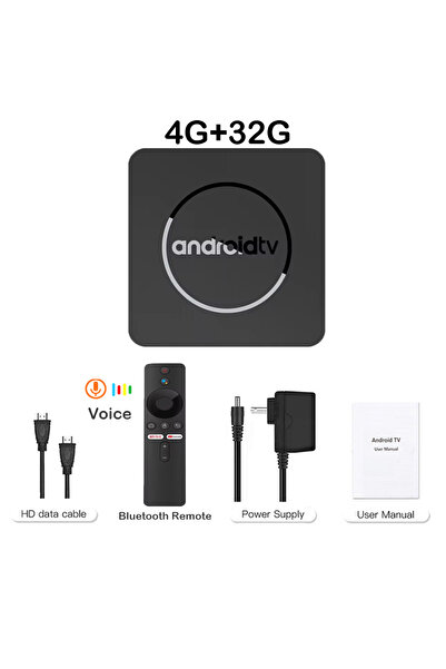 Choice EU Plug 4G 32G Voice Remote Android TV Box Q10 Android 14 Dual Wifi 2.4G&5G Google Voice Ram 4GB 8GB