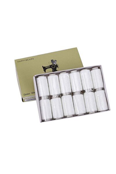 Choice مجموعة أدوات خياطة يدوية بيضاء مكونة من 12 قطعة، تتضمن خيوط خياطة وخيو...