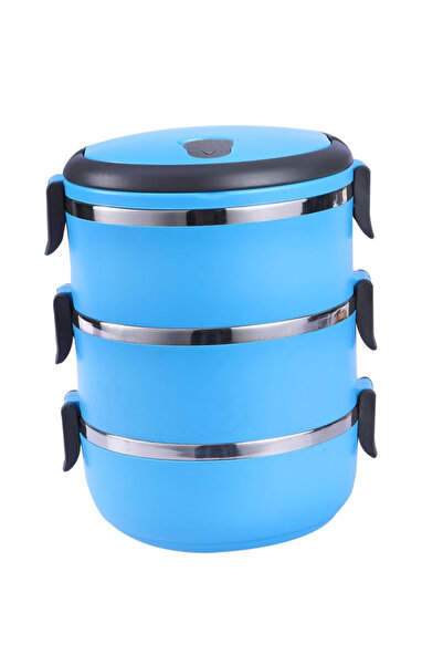 Choice 600ml 3 Blue 3 layers 3Layer Stackable Lunch Box Stainless Steel Airti...