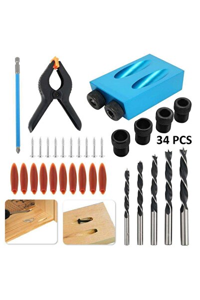 Generic 34 Piece Woodworking Drill Tools Multicolor 17.70 x 3.50 x 12.00cm