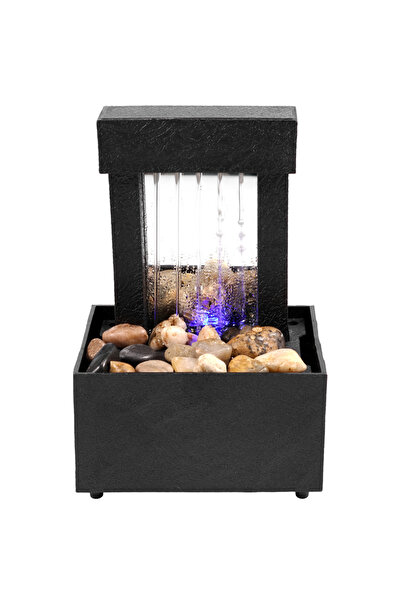 Choice نافورة سطح الطاولة بتصميم شلال، ديكور منزلي، للاسترخاء والتأمل، مع إضاءة ناعمة متدفقة.