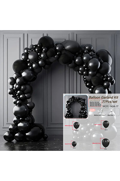 Choice طقم قوس إكليل بالونات أسود آخر 10CFL-143A-77 لحفلات الزفاف، وحفلات تود...