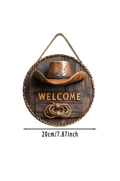 Choice لوحة ترحيب خشبية مسطحة ثنائية الأبعاد بتصميم ريفي، مقاس 20-20 سم، مزين...