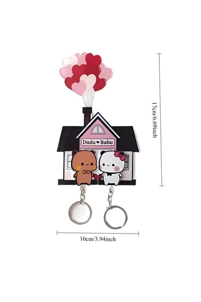 Choice سلسلة مفاتيح أكريليك بتصميم باندا بوبو ودودو، مغناطيس ثلاجة، علاقة حائط، تعليقة مفاتيح باندا كرتونية