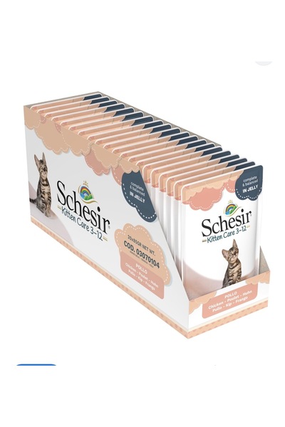 Schesir شيزير ظرف دجاج للقطط الصغيرة 85غ * 20ظرف