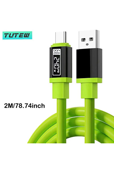 Choice سلك شاحن عالمي عالي الطاقة من النوع C إلى النوع C بطول 2 متر وقوة 240 ...