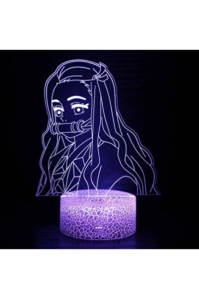 Miniso USB Plug dark green 7 colors Kimetsu No Yaiba Nezuko Kamado Figure 3D Led Night Light for Bedroom De