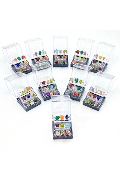 Choice صندوق عينات معادن عشوائي واحد، يحتوي على 9 أنواع من الأحجار الكريستالي...