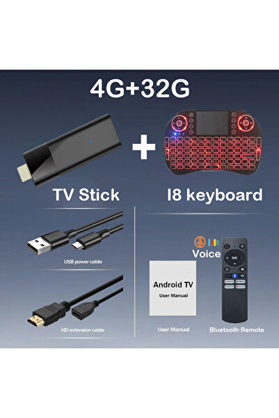 Choice جهاز استقبال تلفزيوني صغير 4G 32G صوتي I8 Q12 بنظام أندرويد 16 ATV، ذا...
