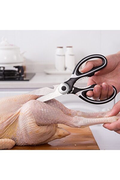 Choice مقص من الفولاذ المقاوم للصدأ، مناسب للمطبخ والاستخدام المنزلي، مقص للعظام، مقص لأجنحة الدجاج، قطاعة السمك، فتاحة زجاجات...
