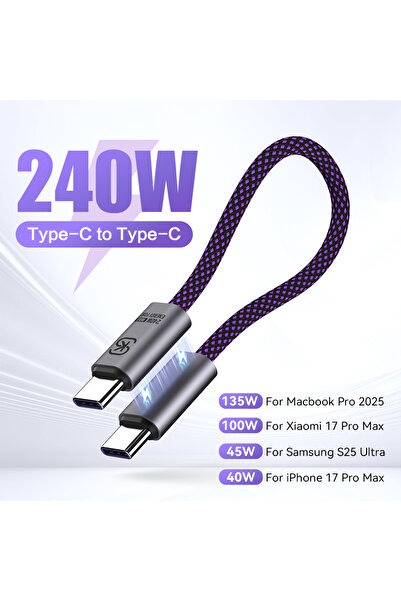 Choice كابل بطول 0.16 متر، 240 واط، سلسلة مفاتيح محمولة مزودة بمنظم كابلات بت...