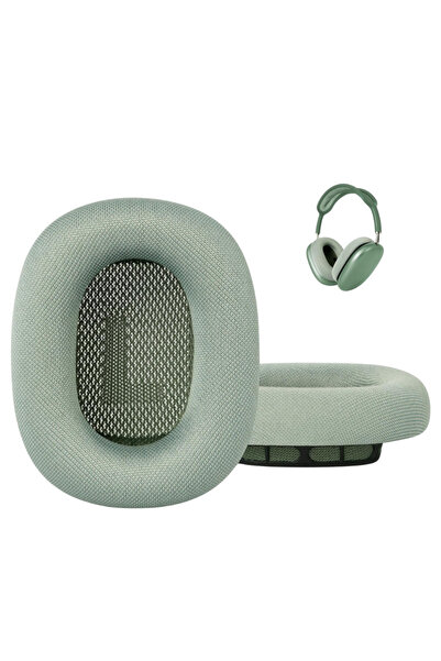 Choice وسادات أذن شبكية بديلة من قماش أخضر لسماعات AirPods Max، وسادات أذن مغناطيسية، وسادة أذن