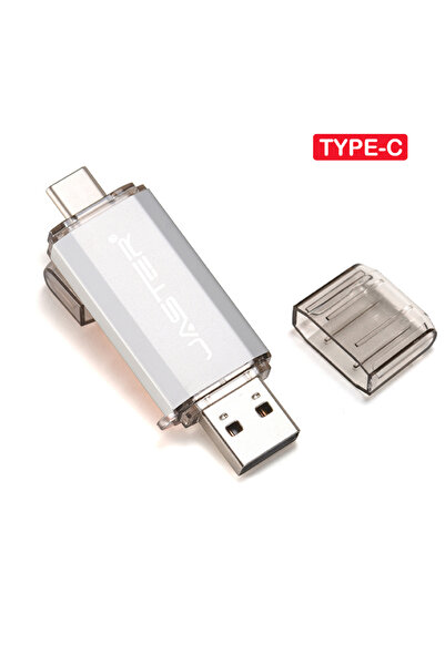 Choice ذاكرة فلاش JASTER فضية اللون بسعة 128 جيجابايت، من النوع C، تدعم تقنية OTG، متوفرة بسعات 128 جيجابايت، 64 جيجابايت، 32 جيجابايت، 16 جيجابايت، 8 جيجابايت، و4 جيجابايت.