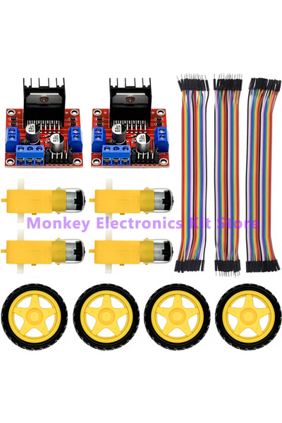 Choice4 وحدة L298N بأربعة محركات بدون صندوق، محركات، عجلات، خط دوبونت، L298N ...
