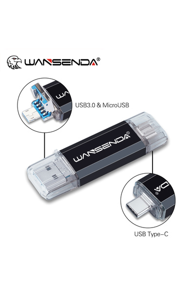 Choice23 ذاكرة فلاش WANSENDA سوداء اللون سعة 128 جيجابايت، تدعم تقنية OTG، من...