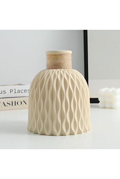 Choice مزهرية بيضاء اللون بتصميم تموجات مائية، سلة أصيص زهور، مزهرية بلاستيكية من الخيوط، تنسيق زهور طازجة صغيرة