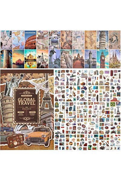 Choice كتب ملصقات سجل القصاصات العتيقة من براون سيمنو - 300 ملصق واشي مقطوع م...