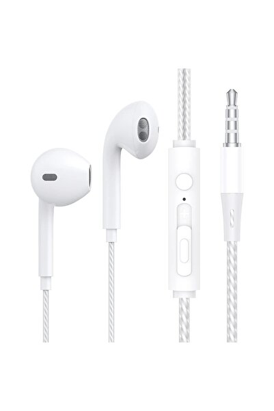 Choice سماعات أذن سلكية بيضاء اللون، جودة صوت عالية الدقة، ميكروفون مدمج عالي...