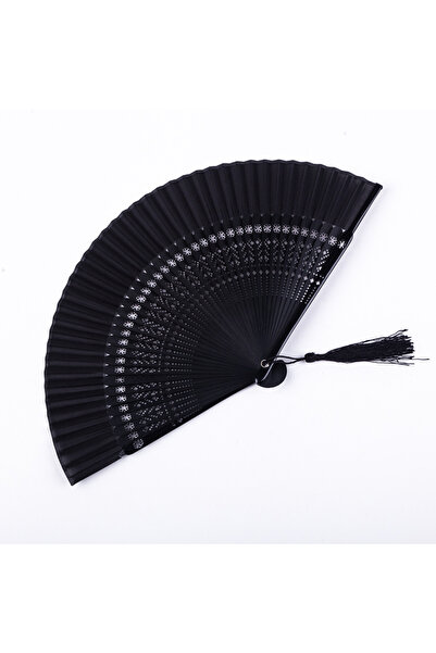Choice black Silks Bone Fan Chinese style Hundred Folding Fan Bamboo Bone Han...
