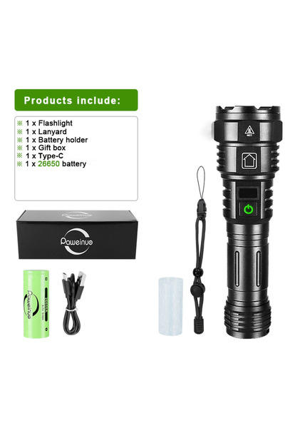 Choice 26650 battery-box 5000000LUX Super Bright LED Flashlights Rechargeable Tactical Torch 26650 Powerful