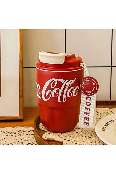 Choice كوب قهوة أحمر أنيق صغير مزدوج من الفولاذ المقاوم للصدأ سعة 320 مل، مزو...