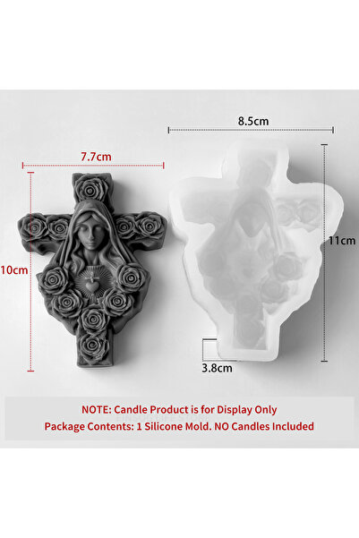 Choice قالب سيليكون لصنع الشموع على شكل صليب يسوع ومريم، قوالب شموع يمكنك صنع...