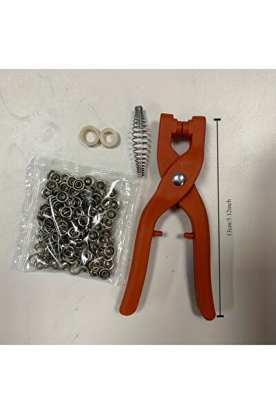 Choice طقم أزرار كبس نحاسي عتيق مكون من 50 قطعة مع كماشة ضغط يدوية - مناسب للأعمال اليدوية والخياطة