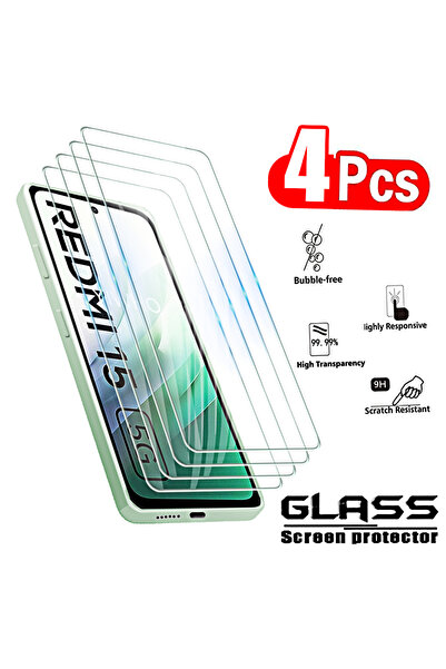 Choice3 واقي شاشة زجاجي مقوى شفاف لهاتف ريدمي 15 5G 4G مقاس 6.9 بوصة - 4 قطع
