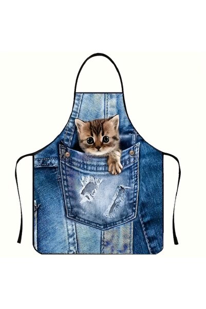 Choice طقم مريلة بدون أكمام مقاومة للماء بنمط حيوانات مرح وإبداعي، مقاس 50×70 سم، بنمط ثلاثي الأبعاد مطبوع.