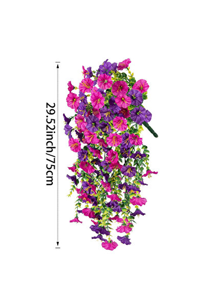 Choice زهور لوتس أرجوانية صناعية بطول 75 سم، زهور مجد الصباح، أوراق الكينا، زهور متدلية