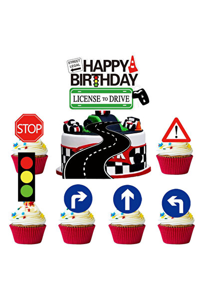 Choice 8 قطع من زينة كعكة رخصة القيادة، زينة كعكة السائق الجديد، زينة كعكة عي...