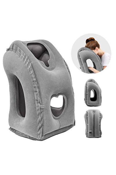 Choice Grey 1pc Inflatable Travel Pillow, Airplane Pillow With Patented Valve...