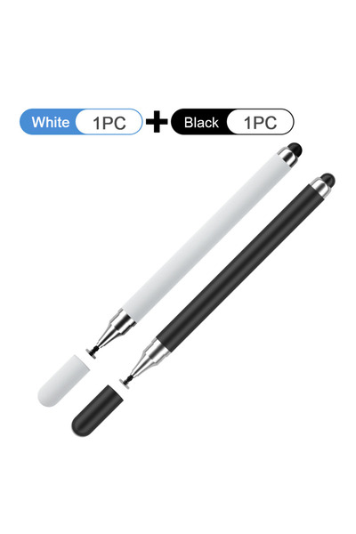 Choice قلم لمس عالمي 2 في 1 أبيض وأسود، قطعتان أو نصف قطعة، مناسب للأجهزة الل...