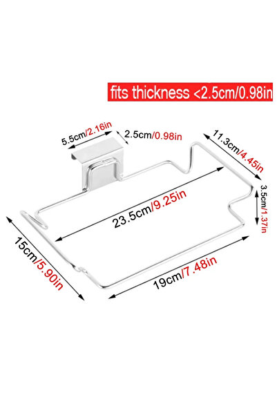 Choice Silver Kitchen Trash Rack Cabinet Door Garbage Bags Holder Stainless S...