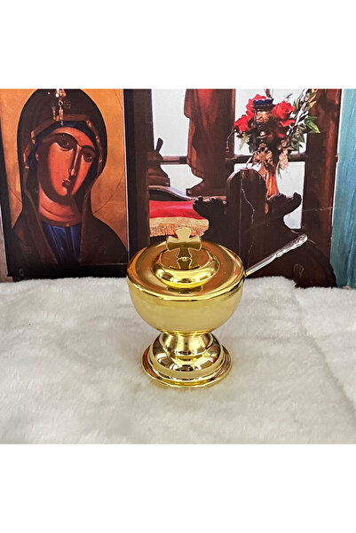 Choice صندوق مقدس ذهبي، مسبحة أرثوذكسية، مسبحة مطلية بالذهب، لوازم طقسية، قربان مقدس