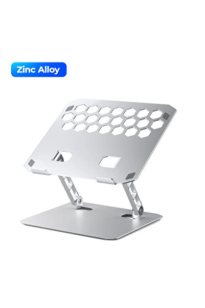 Orico حامل كمبيوتر محمول قابل للطي مصنوع من سبائك الزنك، بدون محور، حامل من سبائك الألومنيوم، حامل محمول للكتب والأجهزة اللوحية.