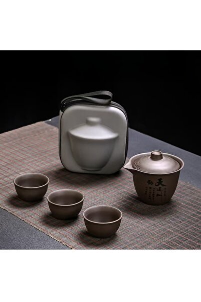 Choice Five-piece Set Ceramic Portable Travelling Tea Set Outdoor Camping Tea...
