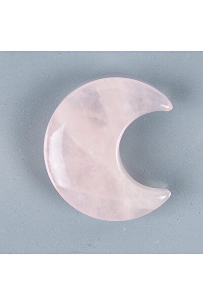 Choice زينة قمر صغير من الكوارتز الوردي، حجر طبيعي، منحوت يدويًا من الكوارتز ...