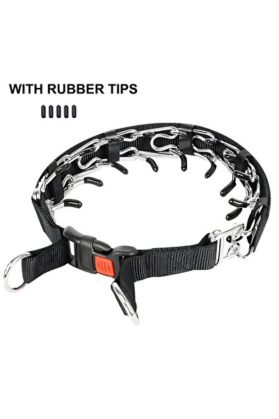 Choice M WITH RUBBER TIPS Dog Prong Training Collar - Choke Pinch Collar with Comfort Tips, Quick Release