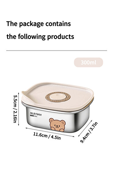 WORTHBUY 300ML 304 Stainless Steel Storage Box For Fruit Vegetable Food Storage Container Refrigerat