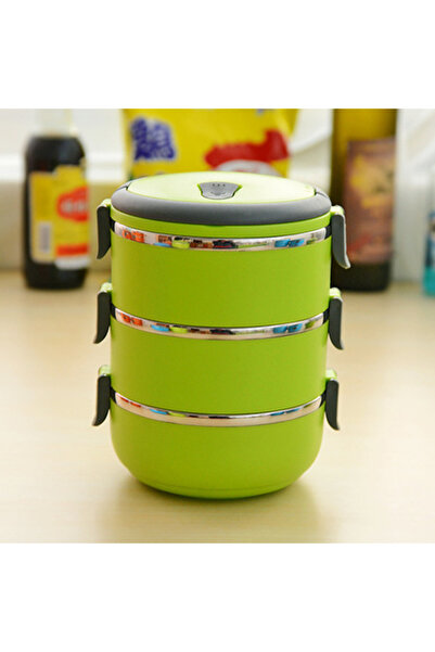 Choice 600ml 3 Green 3 layers 3Layer Stackable Lunch Box Stainless Steel Airt...