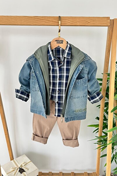 Minigimin Cicileri Μίνιγκιν της μικρού μου με καμπαρντίνα με τζιν μπουφάν σετ...