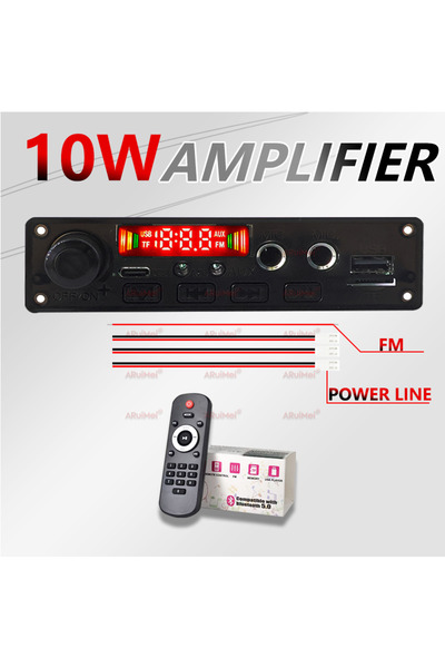 Choice لوحة مكبر صوت AudioPro DC 5V 10W بتقنية بلوتوث 5.0، مزودة بمشغل MP3 ومنفذ USB/TF/FM، مناسبة لأنظمة الصوت في السيارات.