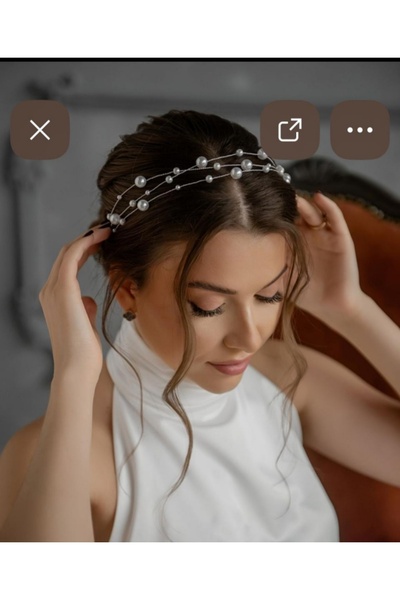 Yeşil Atölye إكسسوار شعر على شكل تاج للعروس، مناسب للخطوبة، مزين بالحناء