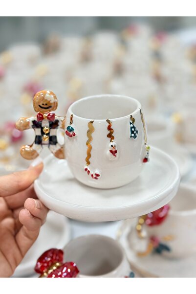 Pernotte Yılbaşı temalı kahve fincanı 140ml el yapımıkahve fincanı