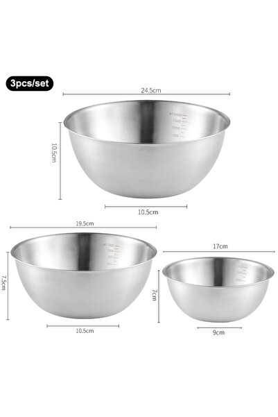 Choice ★★ طقم مكون من 3 قطع من أوعية السلطة الكورية المصنوعة من الفولاذ المقا...