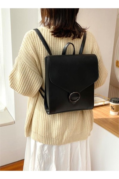 ROAISS Portable Minimalist Flap Backpack for Women and Girls Retro College St...